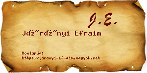 Járányi Efraim névjegykártya